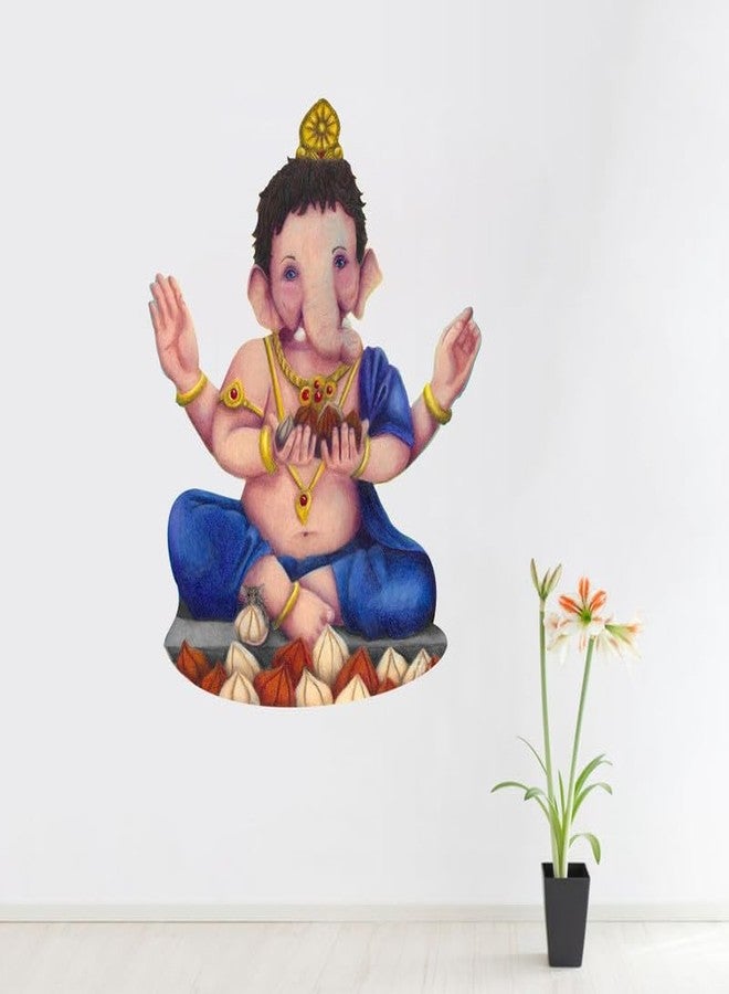 Sticker Studio ملصق جداري من الفينيل PVC بتصميم غانيشجي مع موداك من ستيكر ستوديو - مثالي لغرفة المعيشة، غرفة النوم، الردهة، غرفة الأطفال، غرفة اللعب (المقاس - 58 سم × 43 سم) - Image 2